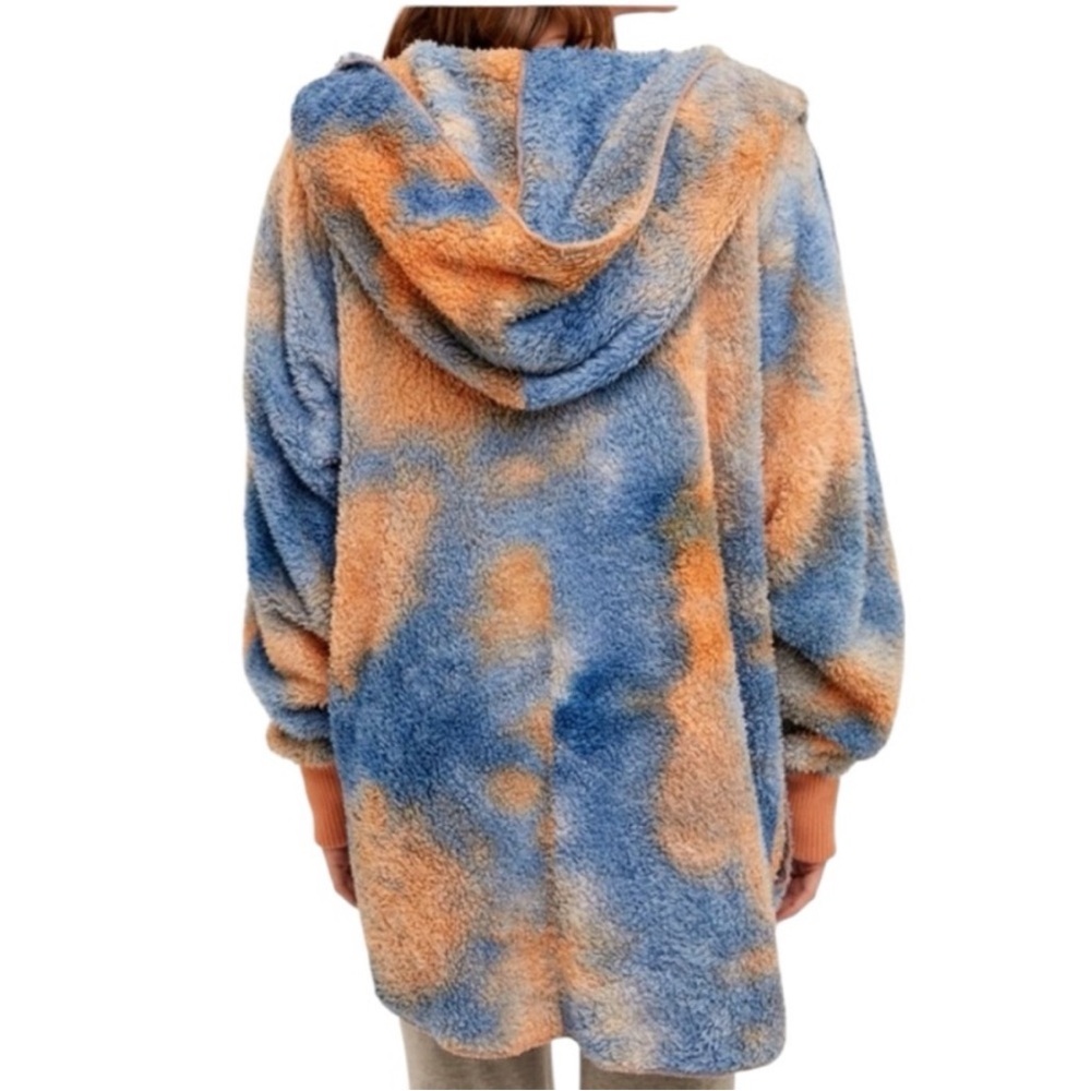 Hooded Soft Plush Women's Jacket with Pockets - Picture 2 of 5